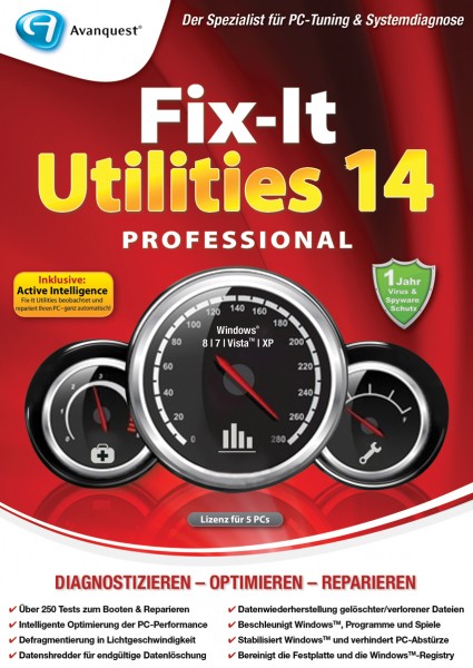Fix It Utilities 14 Professional (5 PC - 1 Jahr)